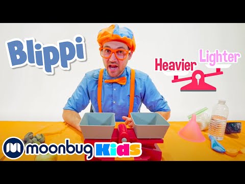 Blippi Learns About Weight - Heavier or Lighter? | Blippi Visits | Moonbug Kids