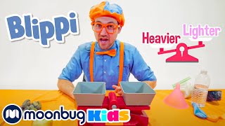 Blippi Learns About Weight - Heavier or Lighter? | Blippi Visits | Moonbug Kids