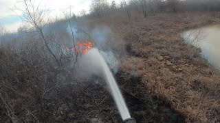 *Helmet Cam  SCVFD Brush 1 Crew Mops Up Grass Fire