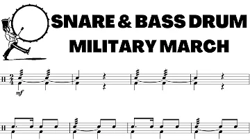 Snare & Bass Drum MILITARY MARCH in 2/4 | Sight Reading Exercise