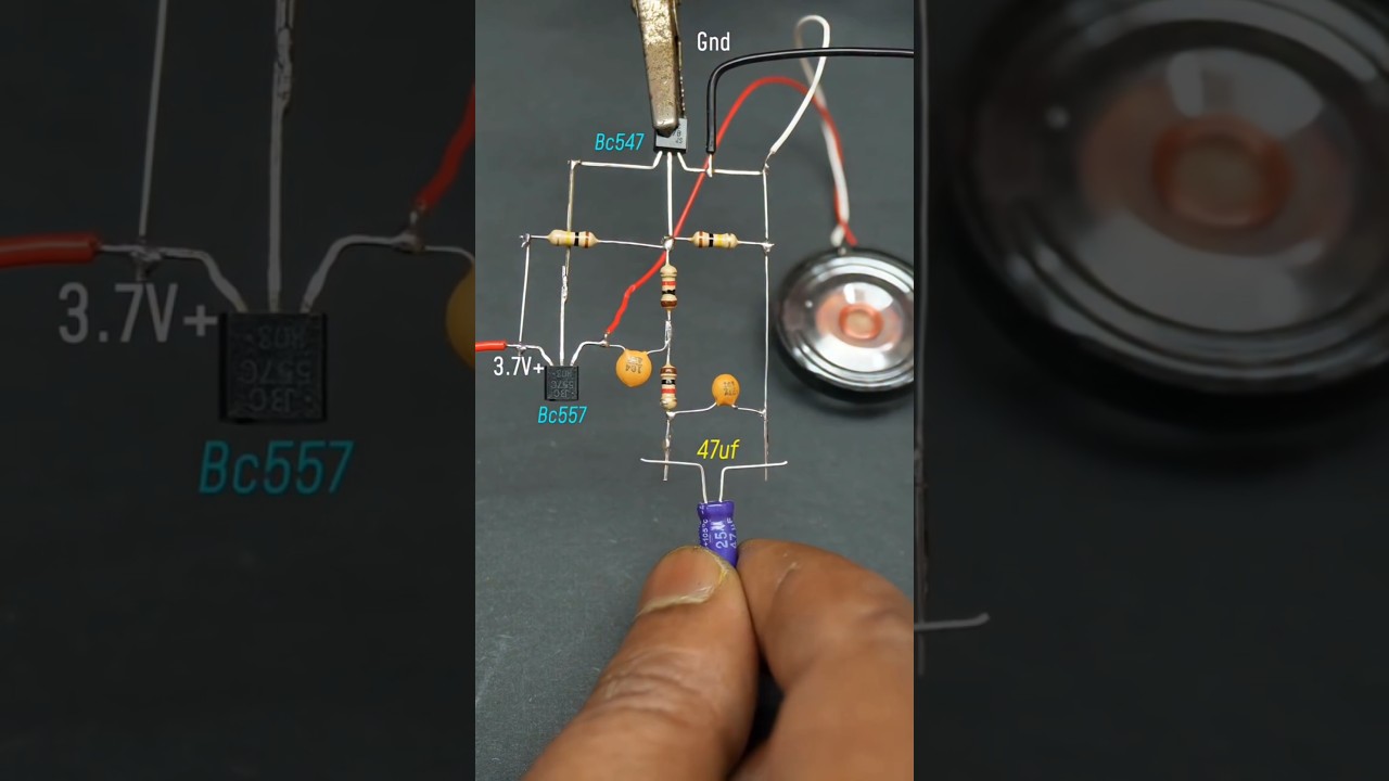 Mini DIY Amplifier with Adjustable Sound Using Capacitors