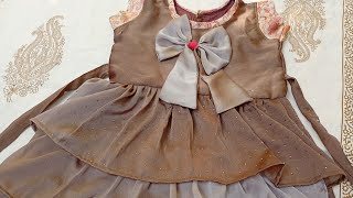 6 se 7 year ki bacchi ke liye 3 layer frock cutting and stitching tutorial | baby girl frock