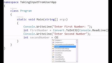 Part 2 - C# Tutorial - Taking User Input using Console Application