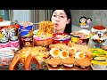 ASMR MUKBANG| 편의점 직접 만든 불닭 떡볶이 치킨 김밥 디저트 먹방 &amp; 레시피 FRIED CHICKEN AND Tteokbokki EATING