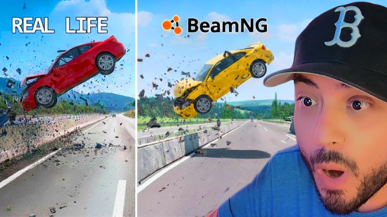 CHOQUES REALES vs SIMULACIÓN en BeamNG 😱 ¿CUÁL ES MÁS BRUTAL?