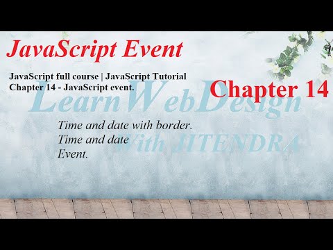 JavaScript full course | JavaScript Tutorial Chapter 14 - JavaScript event