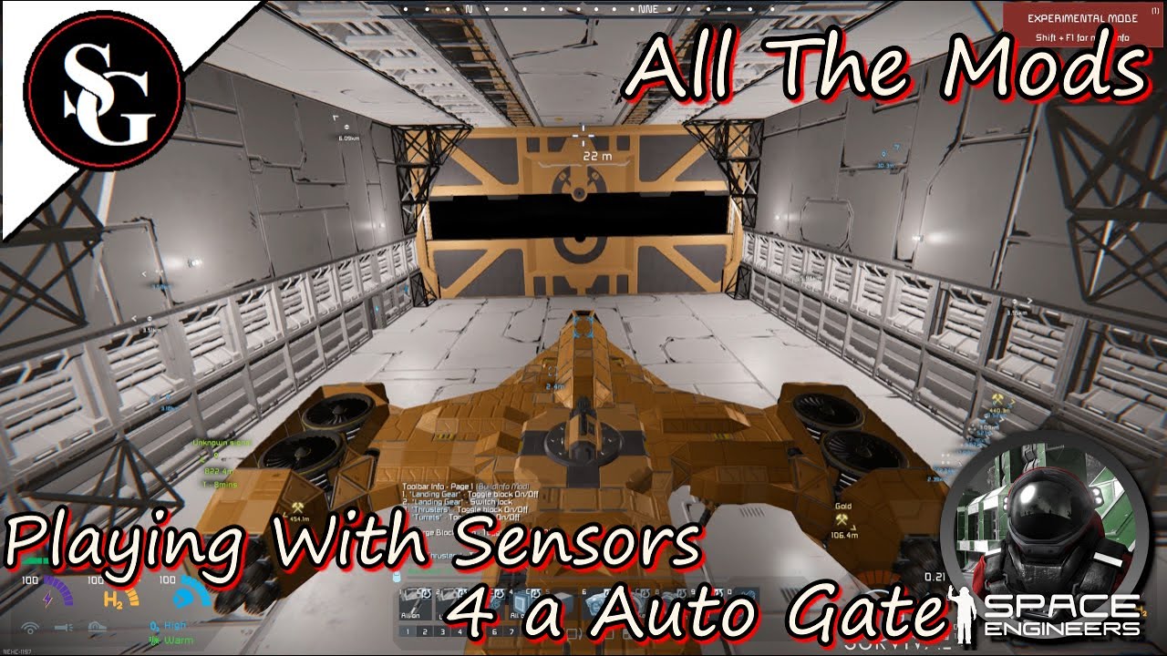 Space Engineers All The Mods Episode 07 Playing with Sensors for an
