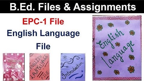 EPC-1 English Language File for B.Ed 1st Year ✍🏻✍🏻