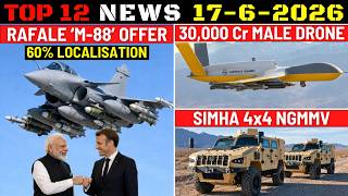 Indian Defence Updates : Rafale M-88 60% Offer,30000 Cr MALE Drones Order,Kalyani New Simha 4x4