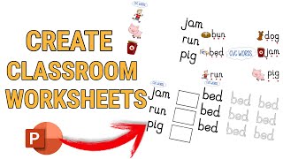 How To Create A Worksheet in Powerpoint ( Phonics/Classroom Resources) #1