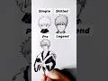 How to draw Ichigo in different levels😳 #shorts #anime #drawing
