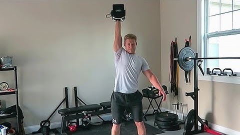 Single-Arm Push Press with Accentuated Eccentric (from front)