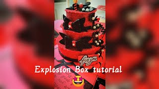 Birthday Explosion Box with Cake 🎂//❤️Red n Black 🖤//birthday explosion box tutorial 🤩//
