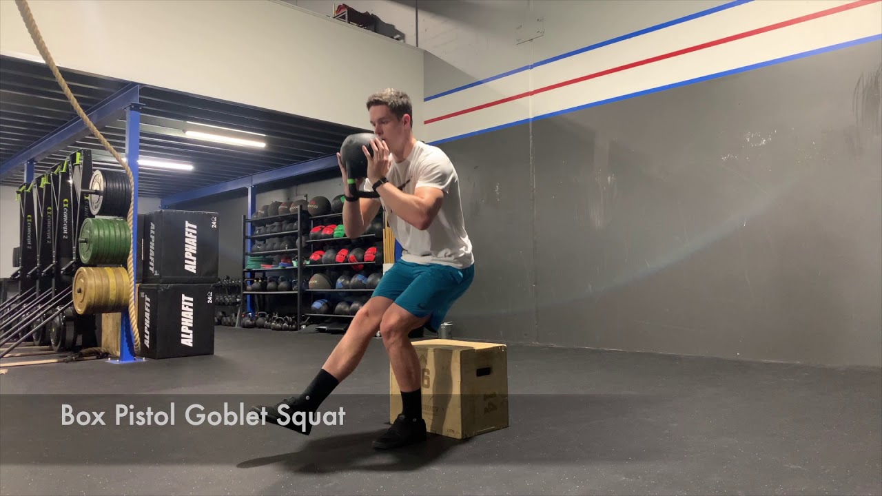 Box Pistol Goblet Squat - YouTube