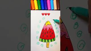 Draw A Watermelon Ice Cream Bar From Letter V