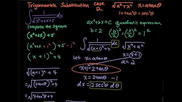7.3 Part 6/10: Trigonometric Substitution Case 2 Sqrt(a^2 + x^2), Complete The Square | Integral Cal