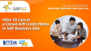 SAP Business One Tips: How to Cancel a Closed A/R Credit Memo screenshot 4