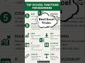 Top 10 😱 Excel Function For Beginners 🔥 | Excel Tips &amp; Tricks #excel #tipsandtricks #trending #viral