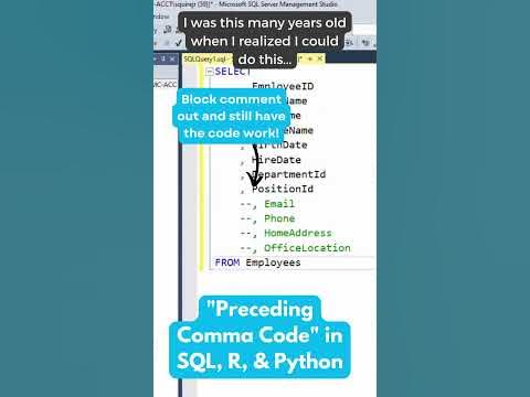 "Preceding Comma Code" in SQL, R, & Python - YouTube image.
