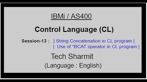 String concatenation in CL with Example | *bcat in cl program | Concatenation string in CL | *bcat |