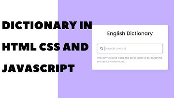 Create your own dictionary app in html css and javascript |Source code