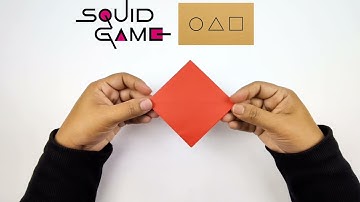 PERFECT Squid Game Ddakji, How To Make Squid Game Ddakji A4 no cuts, How To Make Ddakji TUTORIAL 🟥🟦