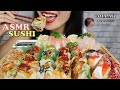 ASMR BIG SUSHI & SASHIMI PLATTER (EATING SOUNDS, NO TALKING) COLLAB W/ @Linnie ASMR- EM ASMR