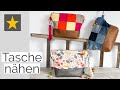 DIY Tasche mit Stoffresten oder Jeans nähen, Kosmetiktasche, Anleitung