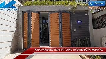 ✅ Cổng Bốn Cánh Ốp Gỗ - Đóng Mở Tự Động Âm Sàn TAU Italy