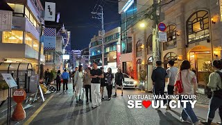 금요일 저녁 서울 강남 신사동 가로수길 주변 저녁 도심풍경, Seoul, South Korea, Travel, 4K