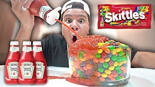 Trying WEIRD Food Combinations People Love 2!! *SKITTLES & KETCHUP* Gross DIY Foods