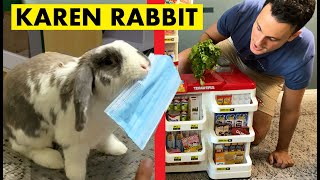 Insane Karen Rabbit destroys grocery store refusing to wear a mask $1500 damage