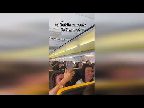 Fly-Bey: Video shows the moment a Ryanair flight is turned into a Beyonce concert at 30,000 feet