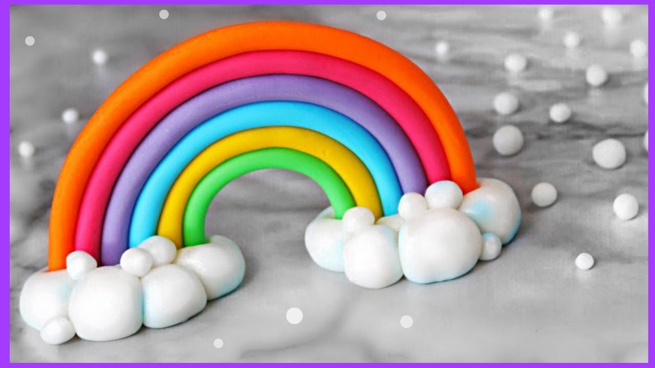 Bright Rainbow \U0026 Fluffy Clouds Cake Topper 🌈
