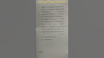 BPT Electro Therapy -II (BPT- 302) Question paper CCSU 2024