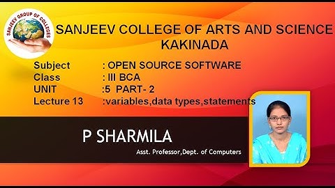 IIIBCA SEM6 UNIT5 PERL PART2 variables,data types,statements SESSION13