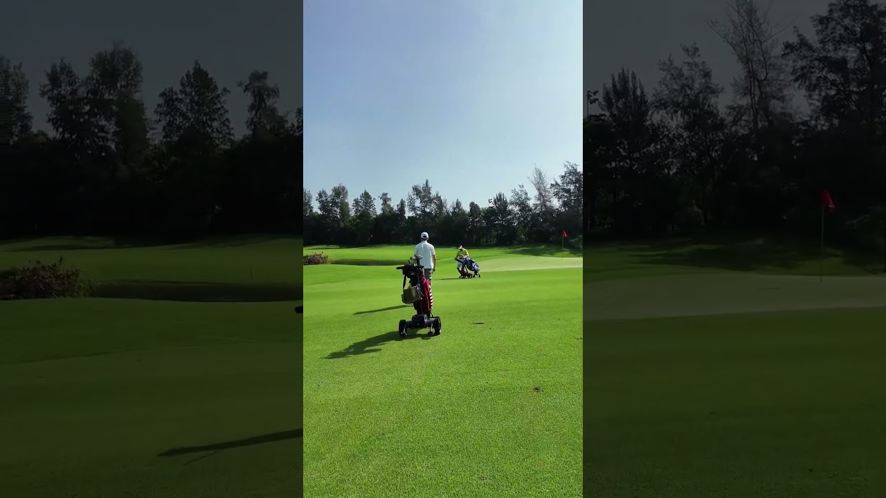 Golfing in Paradise 🌿 | Smart-Following Golf Trolley in Action! ⛳🚶‍♂️