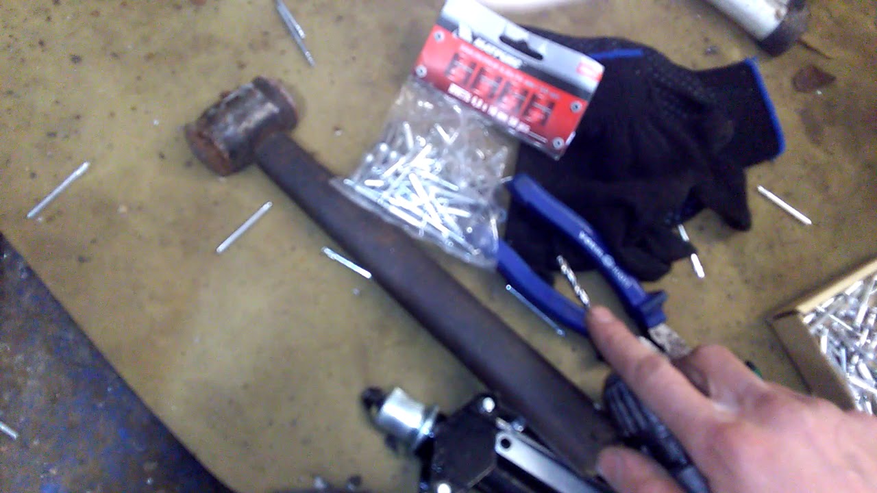 Замена днища и порогов без сварки 2110. Клепание. - YouTube