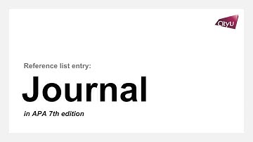 Reference List Entry (APA 7th edition): Journal Articles