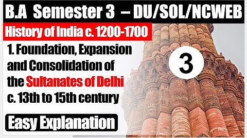 BA program history Tughlaq dynasty semester 3 unit 1 Delhi Sultanates notes