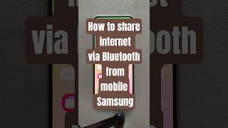 How to share internet via Bluetooth from mobile Samsung
