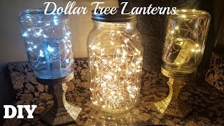 DIY DOLLAR TREE MASON JAR LANTERNS | Starry FAIRY STRING LIGHTS CRAFT