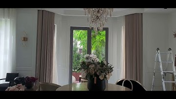 Công trình rèm vải tự động cửa uốn cong