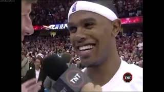 The rookie Daniel Gibson with the postgame interview, after finishing with 31 points in Game 6, ECF