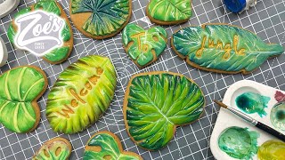Jungle leaf cookies tutorial Facebook live highlights