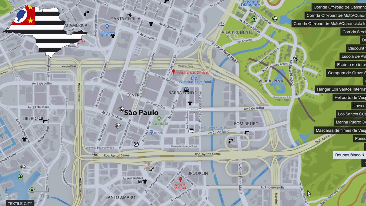 MAPA DE SÃO PAULO PARA GTA 5! GPS 100% FUNCIONAL! 