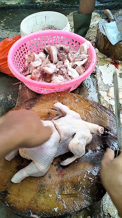 Sangat mudah dan cepat cara potong daging ayam #shortvideo