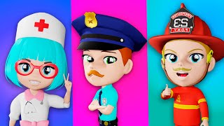 Policemen, Doctor and Firemen Song 🚒🚓🚑 + More | | Kids Songs and Nursery Rhymes | Lights Kids 3D