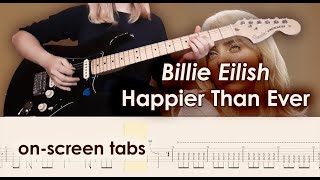 Billie Eilish - Happier Than Ever | Guitar cover w/ play-along tabs + download