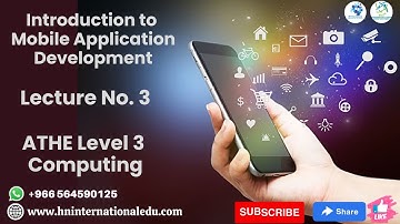 Introduction to Mobile Application Development Lecture No. 03 ATHE Level 3 Computing